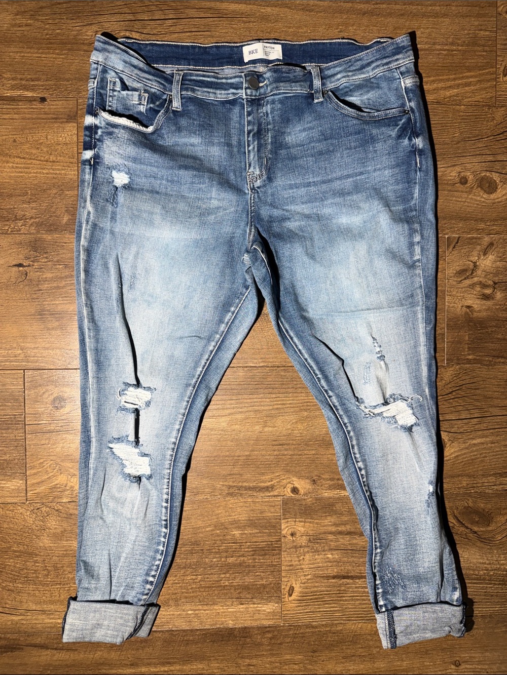 BKE Denim Payton Skinny Jeans – Distressed Medium Wash – Size 36 x 31½